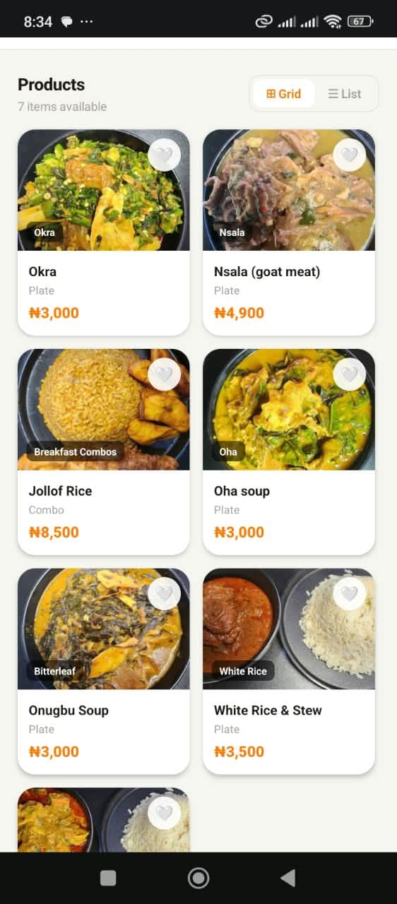 StockedUp app cooked meals: okra, jollof rice, oha soup and more